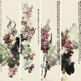 金玉满堂（四屏）镜心